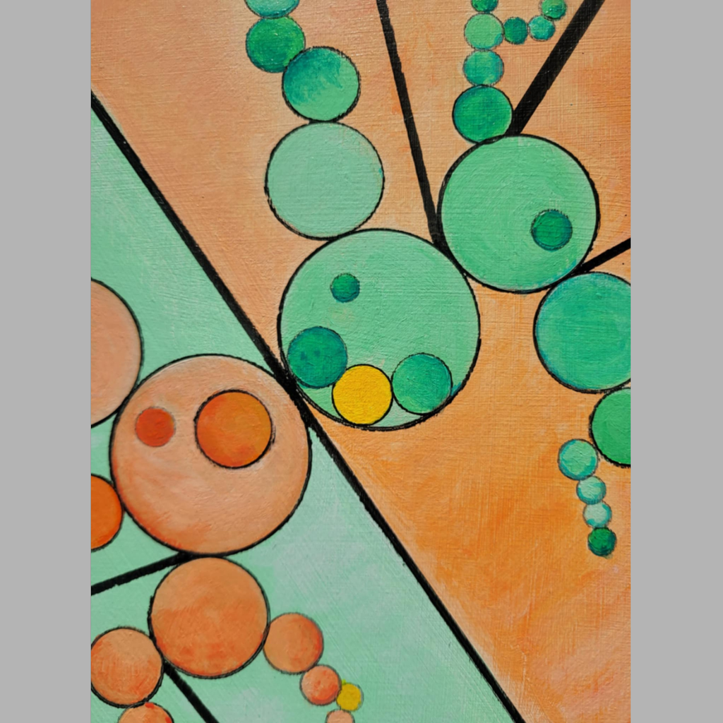 Circles - abstract acrylic art on stretched canvas