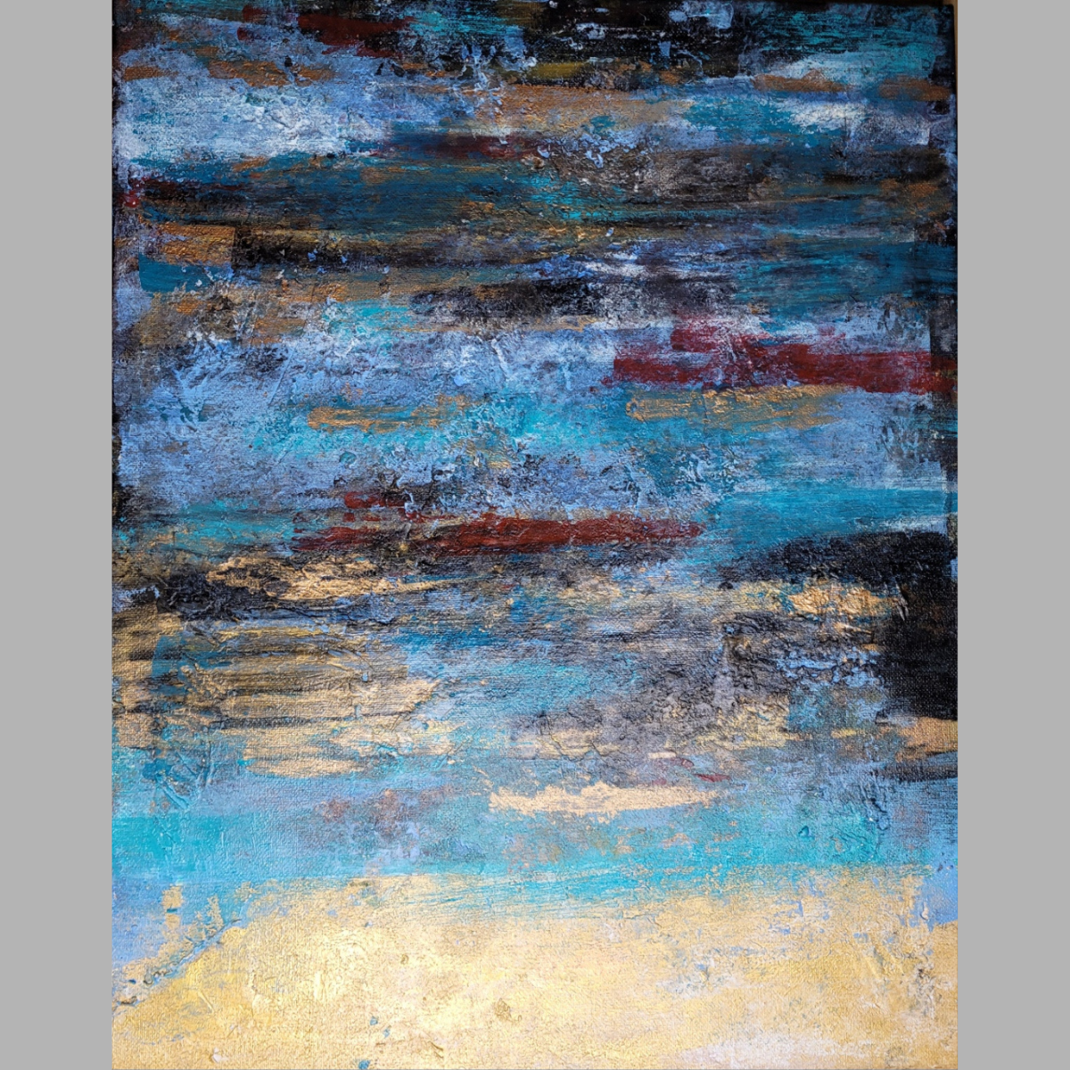 Ancient Lands - Textured acrylic abstract art on stretched canvas.
