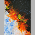 Asteroid - Abstract acrylic fluid art on stretched canvas