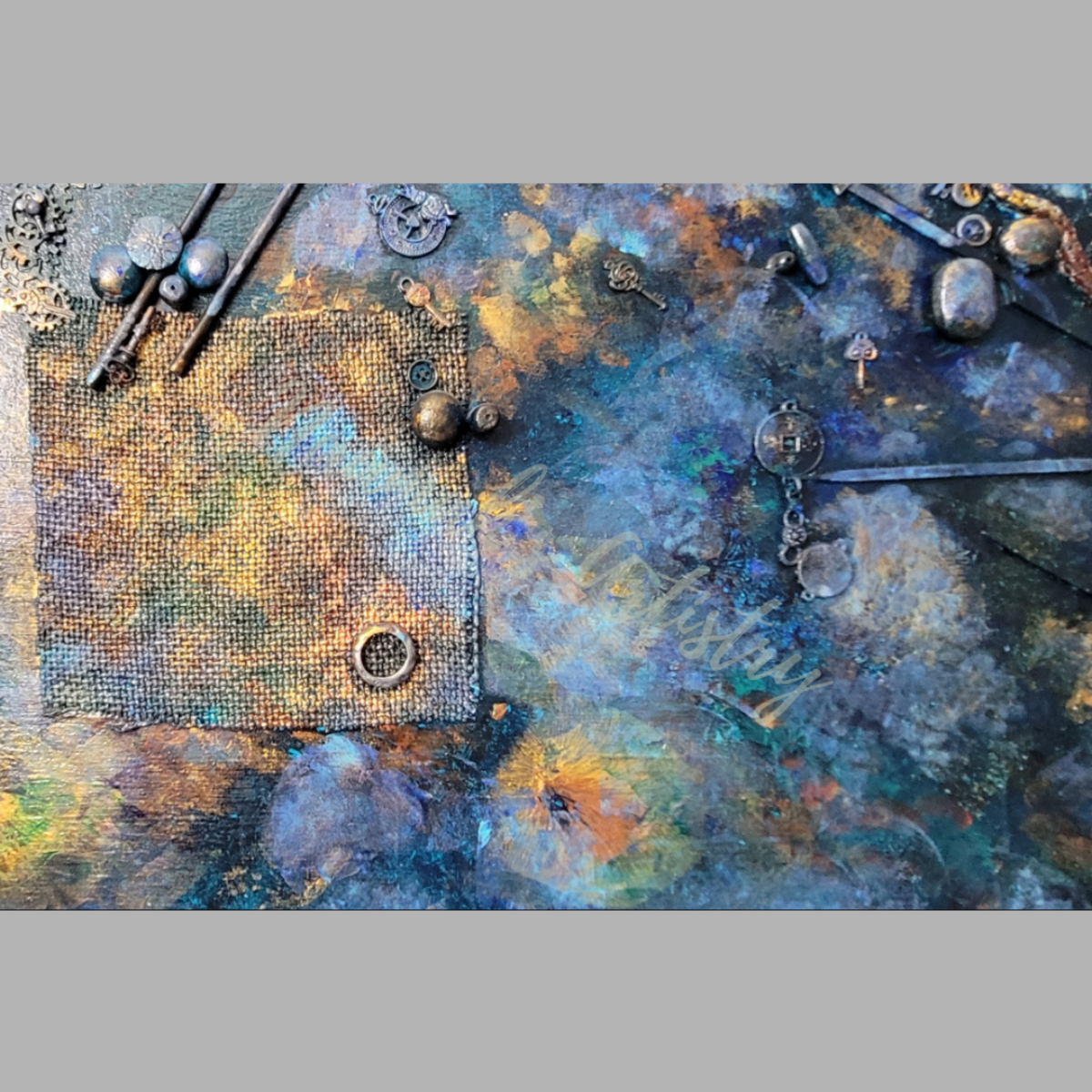 Time is the Key - Abstract acrylic mixed media on stretched canvas