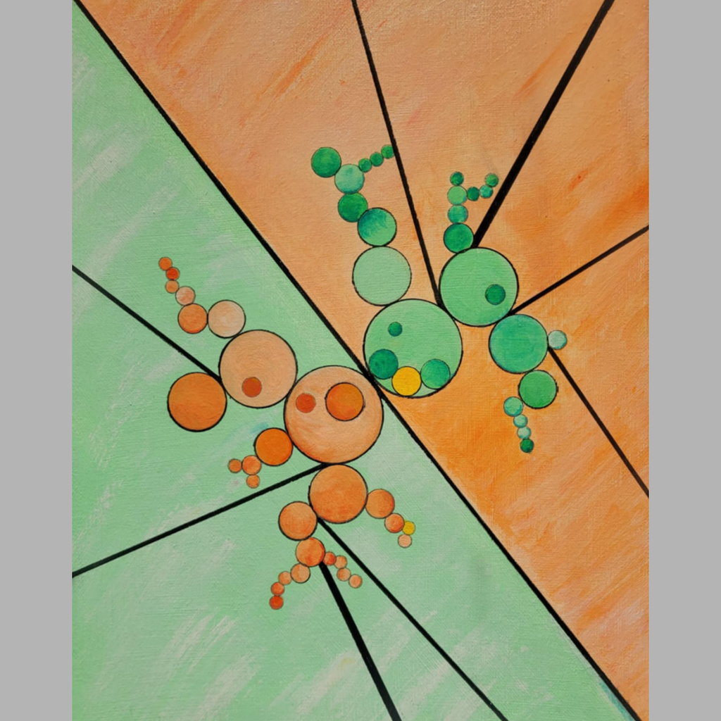 Circles - abstract acrylic art on stretched canvas