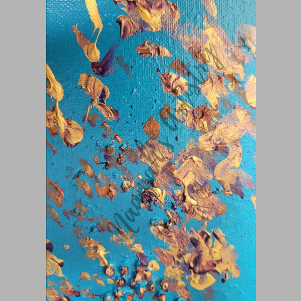 Campfire at Dusk - abstract acrylic mixed media art on stretched canvas