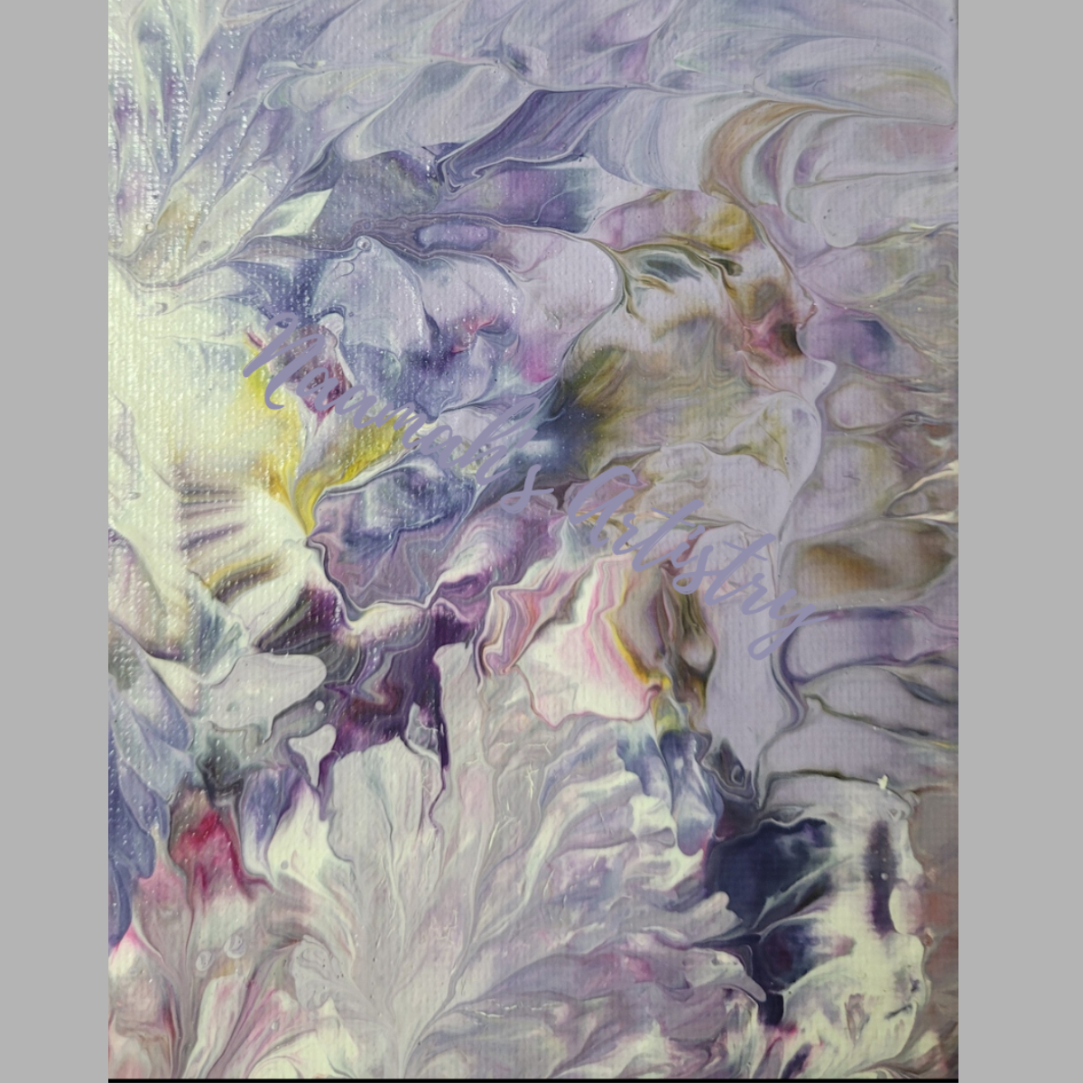 Dahlias 1 & 2 - diptych, abstract acrylic fluid art on stretched canvas