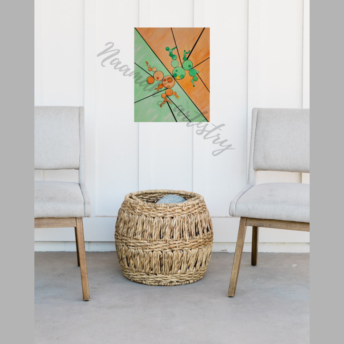 Circles - abstract acrylic art on stretched canvas