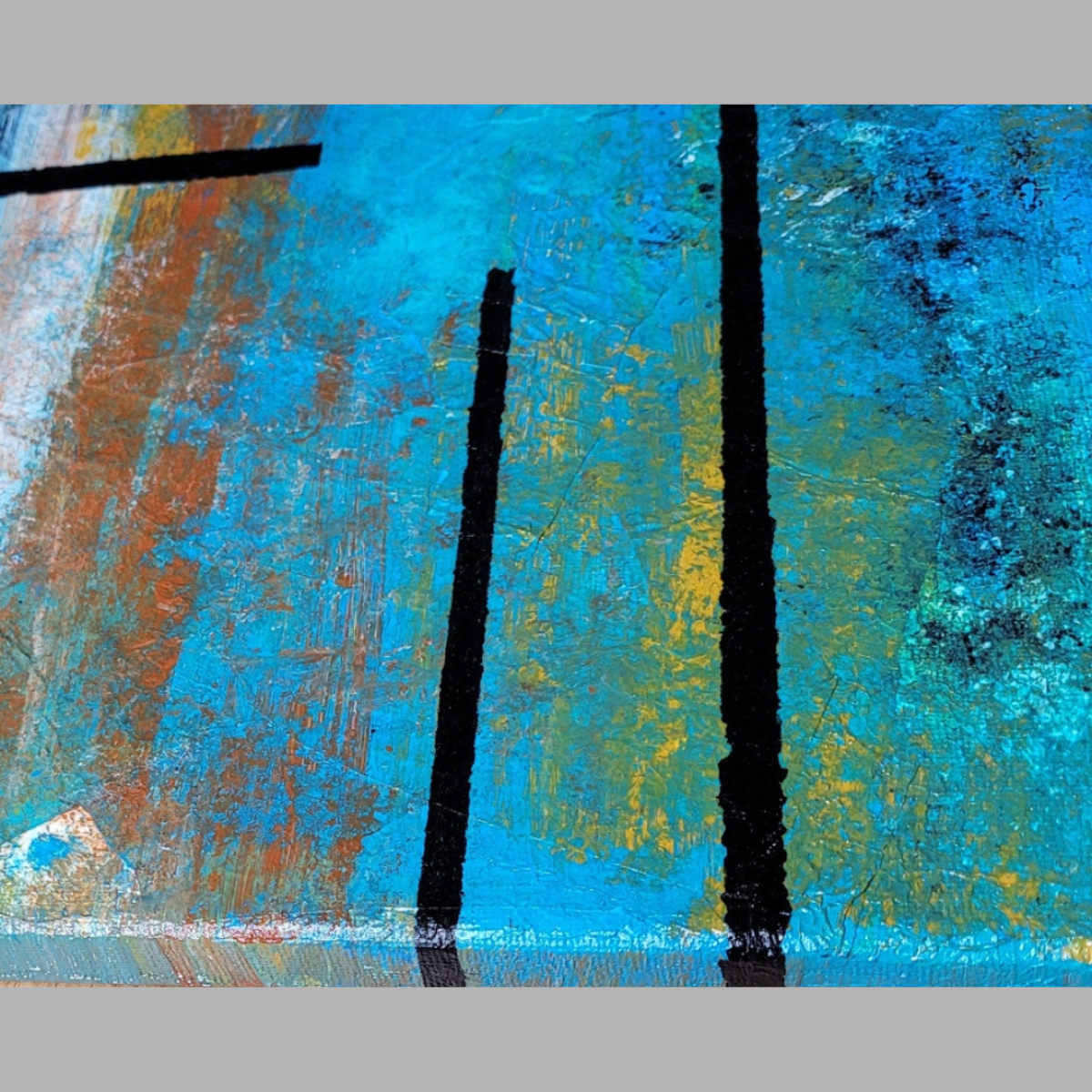 Ravaged World - Textured abstract acrylic art on stretched canvas