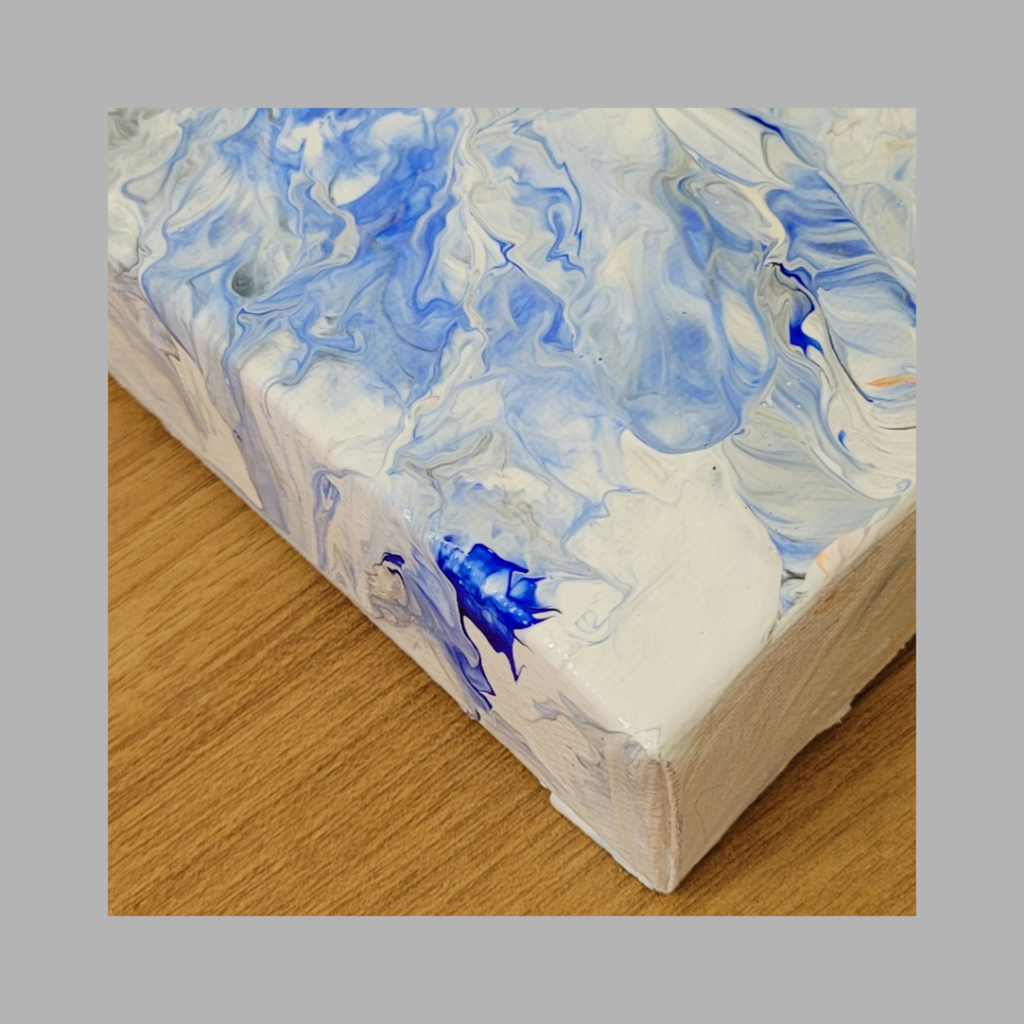 Asteroid - Abstract acrylic fluid art on stretched canvas