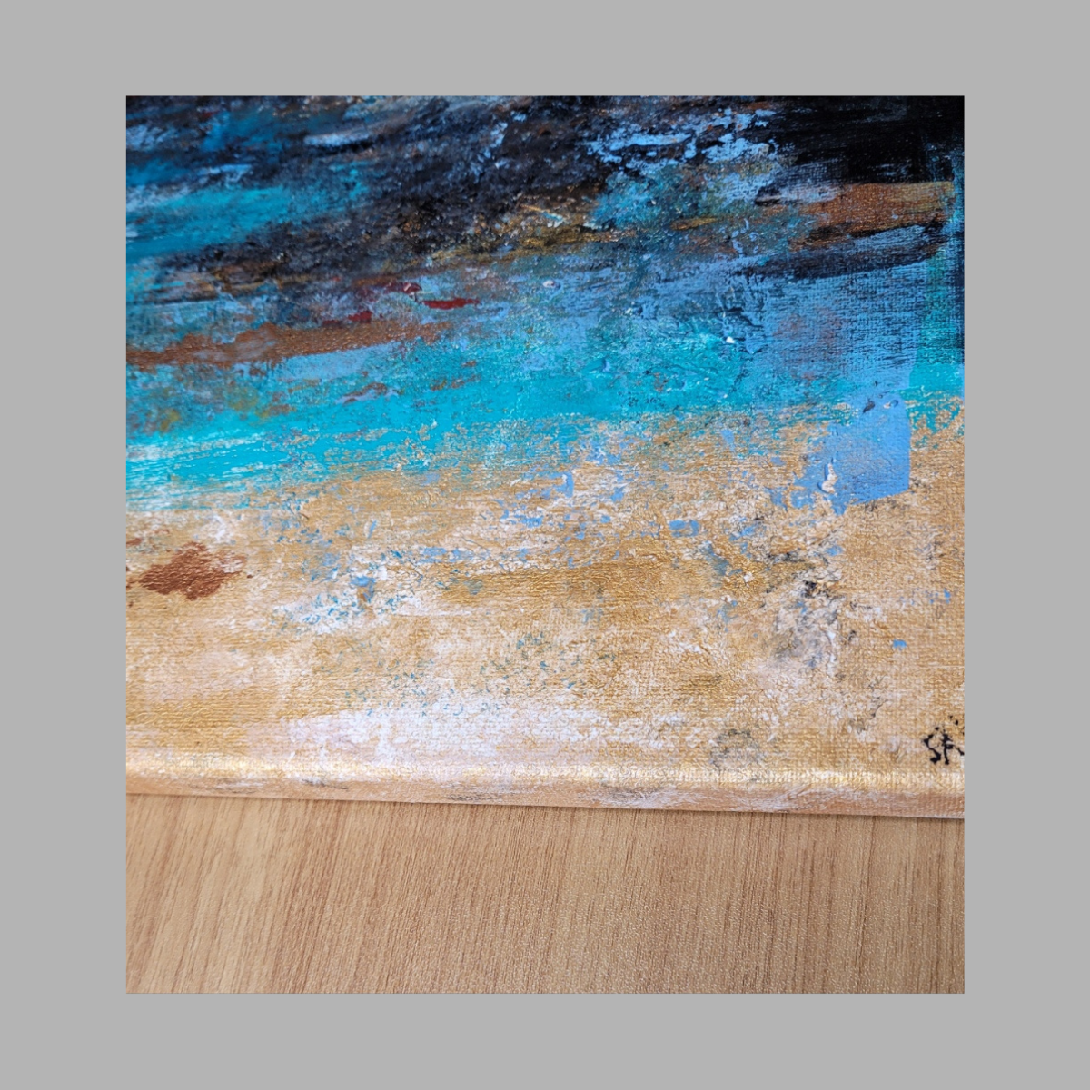 Ancient Lands - Textured acrylic abstract art on stretched canvas.