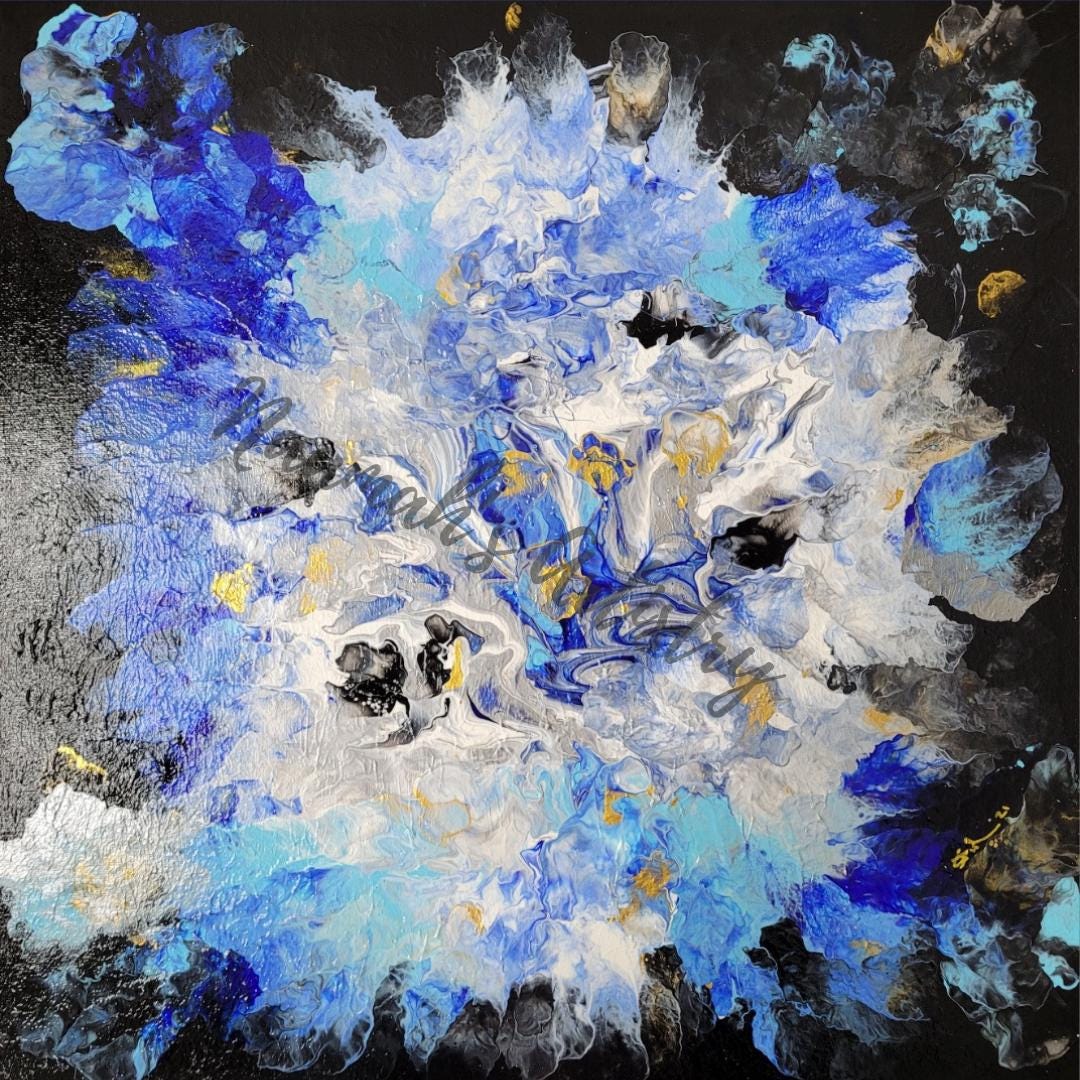 Portal - Abstract acrylic fluid art on stretched canvas