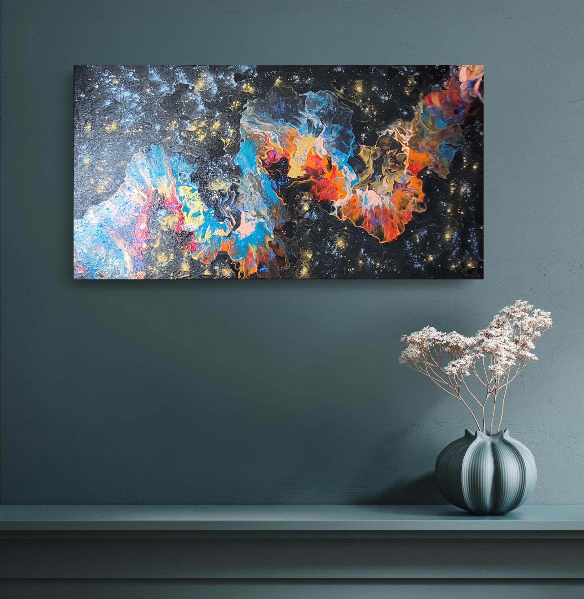 A Galaxy Far, Far Away - Abstract Acrylic pour on canvas