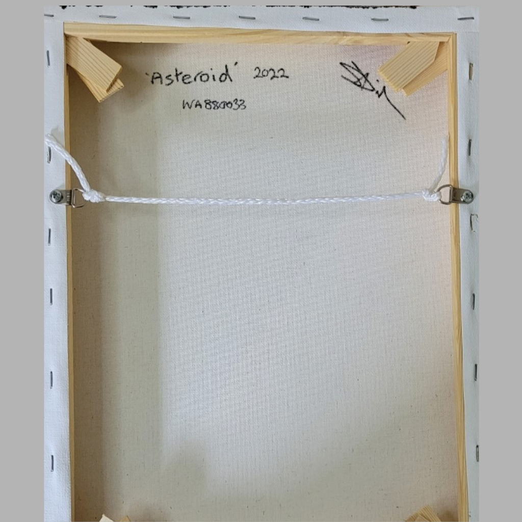 Asteroid - Abstract acrylic fluid art on stretched canvas