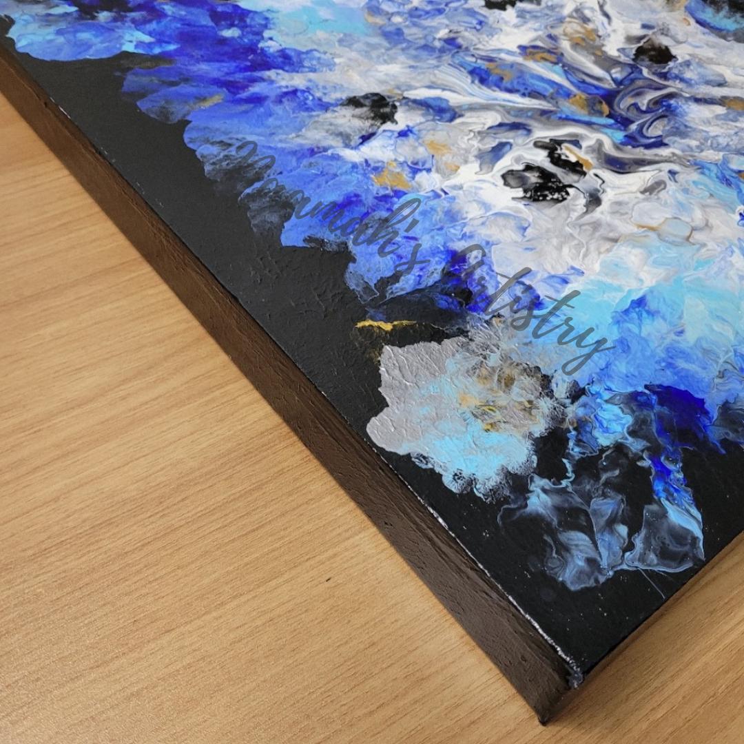Portal - Abstract acrylic fluid art on stretched canvas