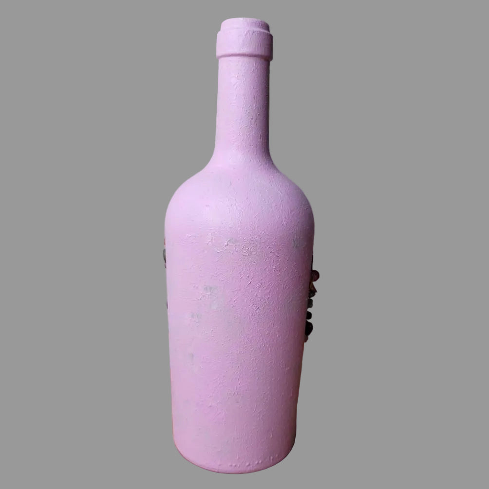 Crystal chakra tree on upcycled pink bottle