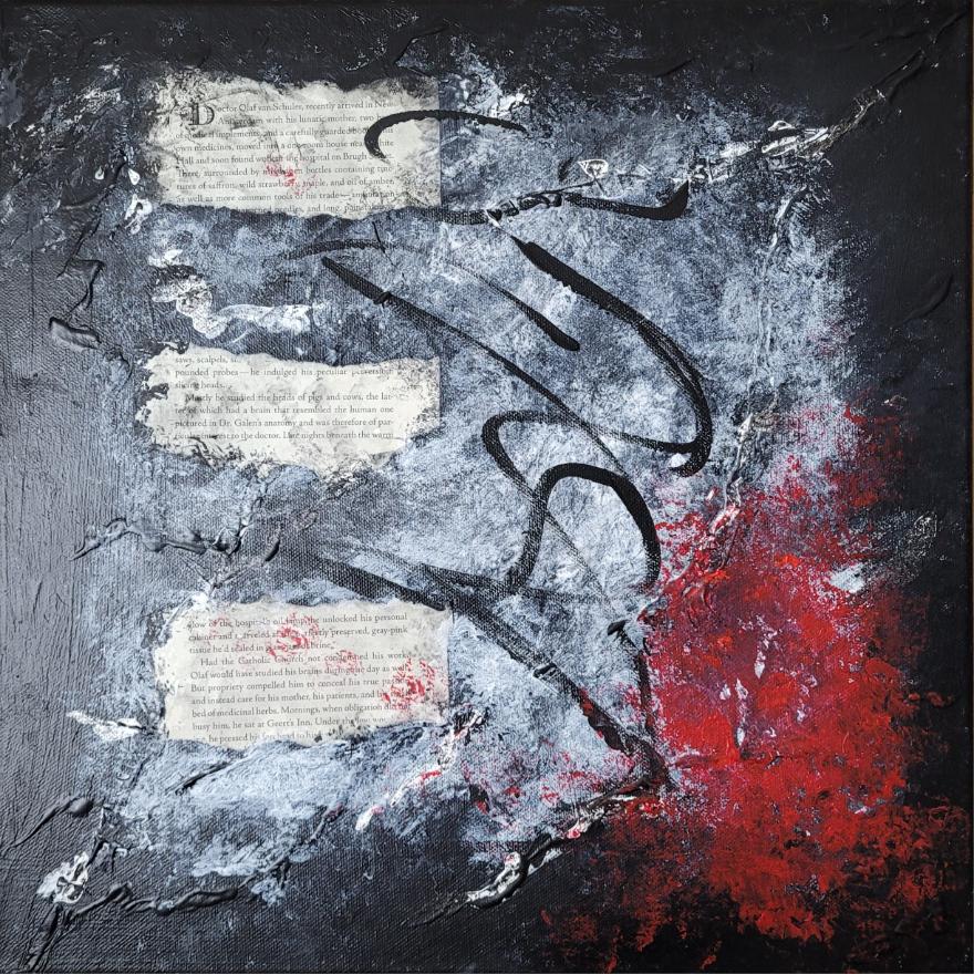 A story in my Brain - abstract acrylic art on stretched canvas