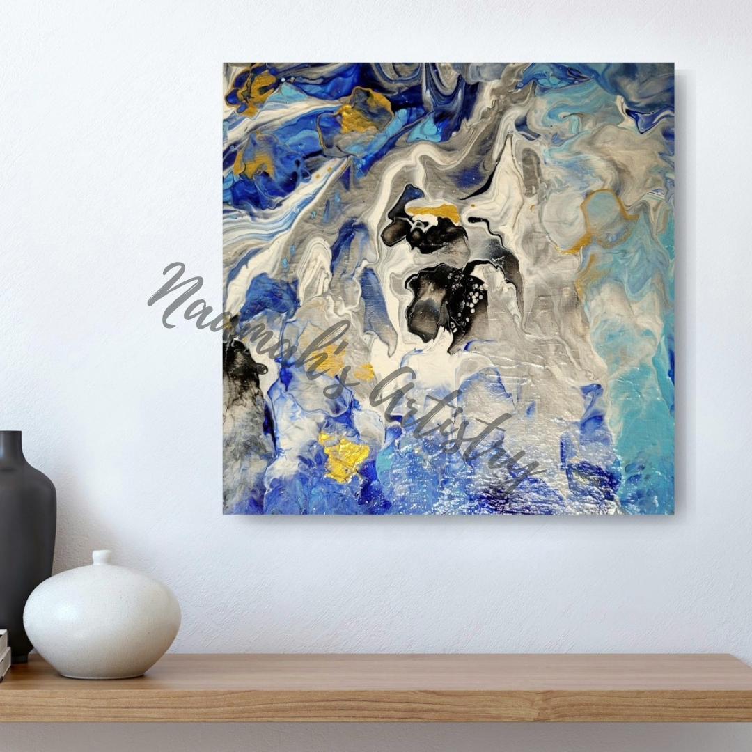 Portal - Abstract acrylic fluid art on stretched canvas