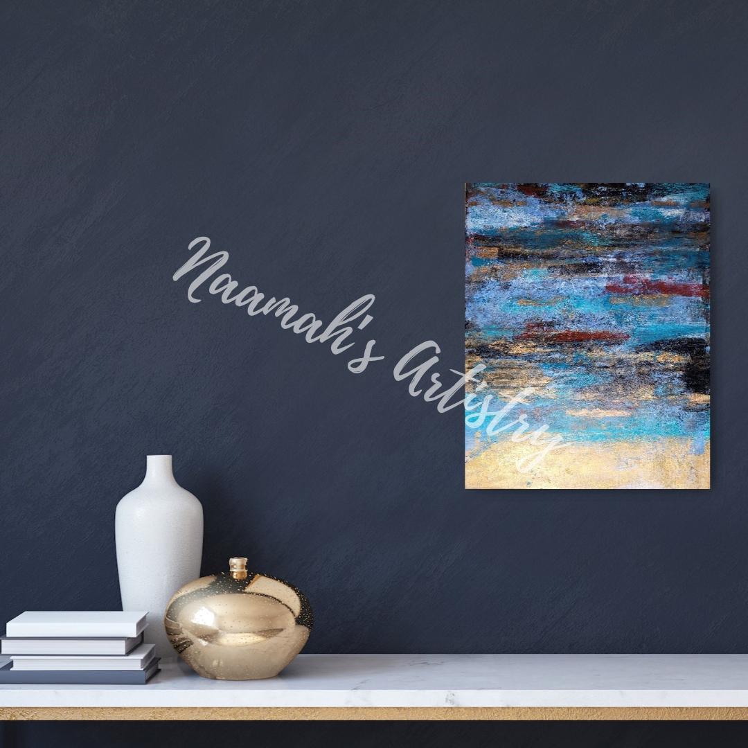 Ancient Lands - Textured acrylic abstract art on stretched canvas.