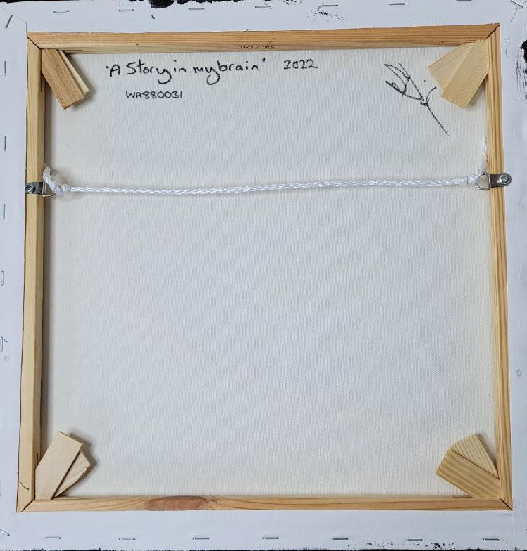 A story in my Brain - abstract acrylic art on stretched canvas