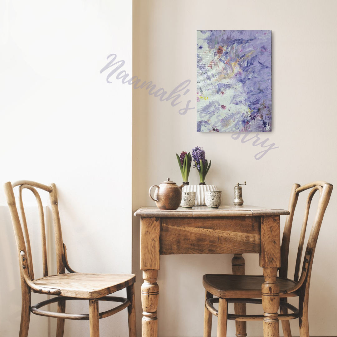 Dahlias 1 & 2 - diptych, abstract acrylic fluid art on stretched canvas