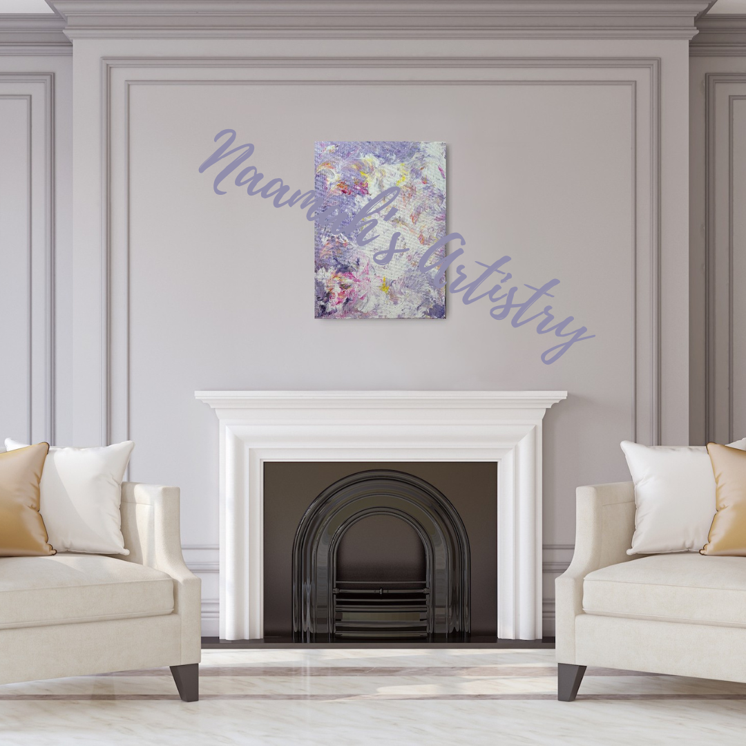 Dahlias 1 & 2 - diptych, abstract acrylic fluid art on stretched canvas