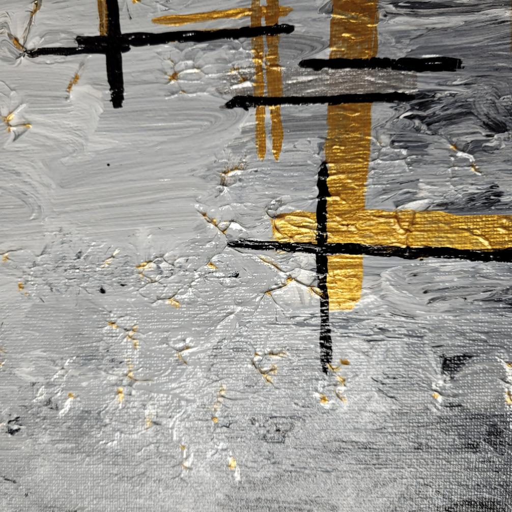 Alchemy Goes Industrial - Abstract acrylic art on stretched canvas