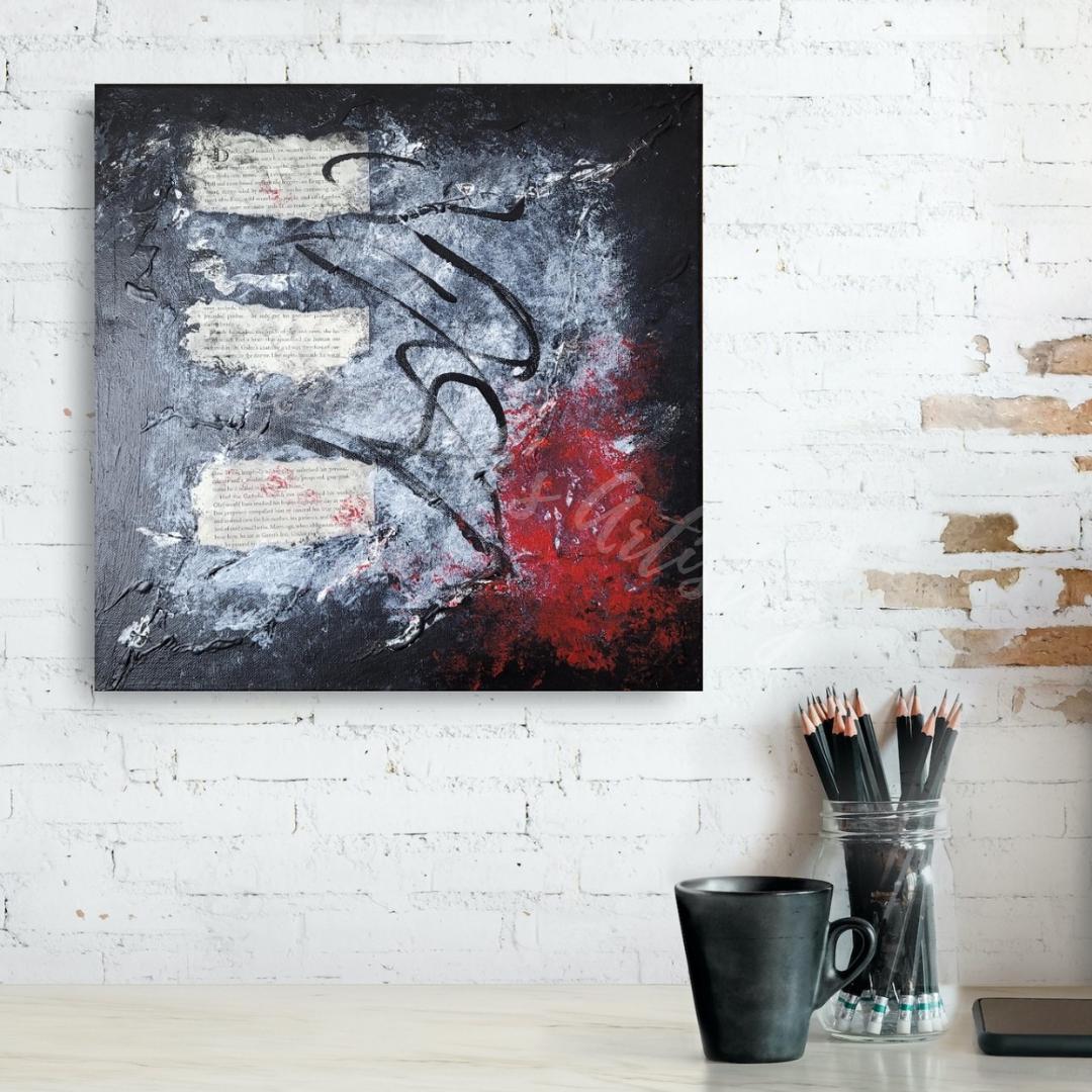 A story in my Brain - abstract acrylic art on stretched canvas