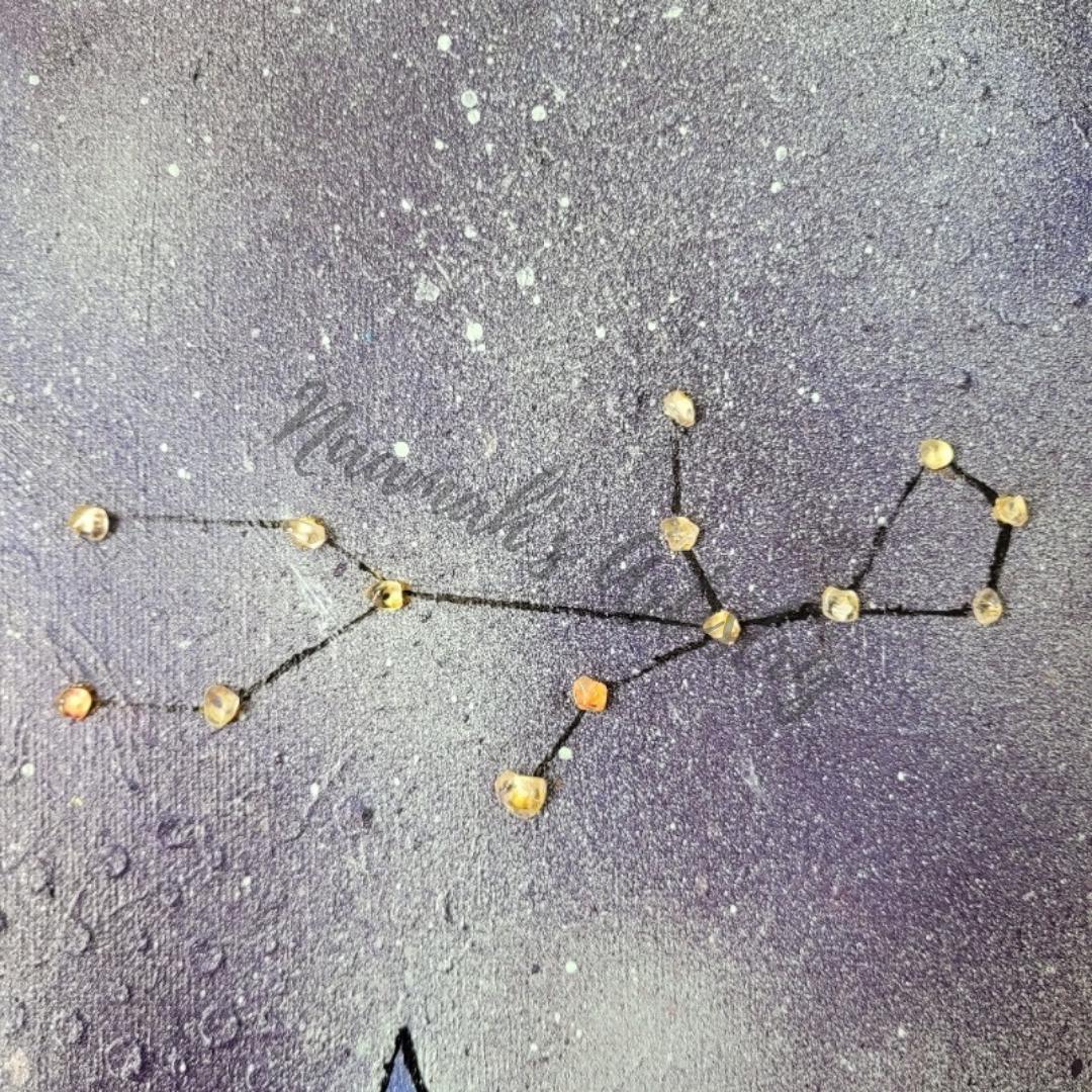 Mercury in Virgo over the Taj Mahal - Abstract acrylic art on stretched canvas