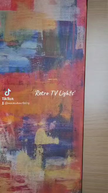 Retro TV Lights - abstract acrylic art on stretched canvas