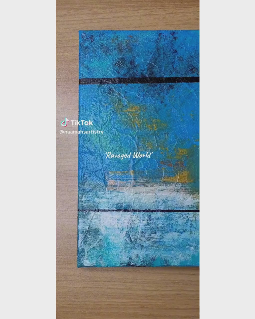 Ravaged World - Textured abstract acrylic art on stretched canvas