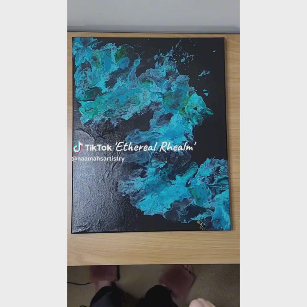 Ethereal Realm - abstract acrylic fluid art on stretched canvas