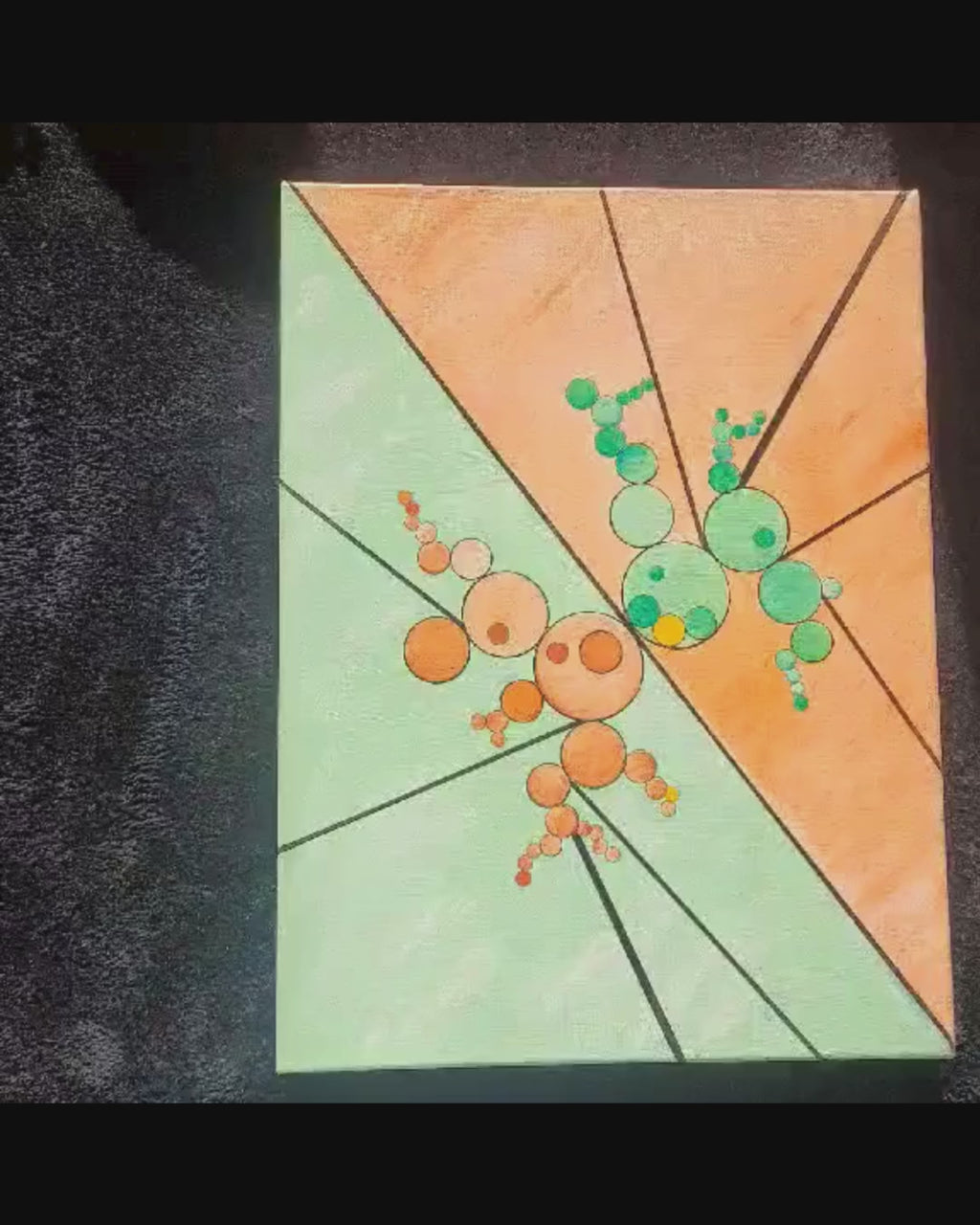Circles - abstract acrylic art on stretched canvas