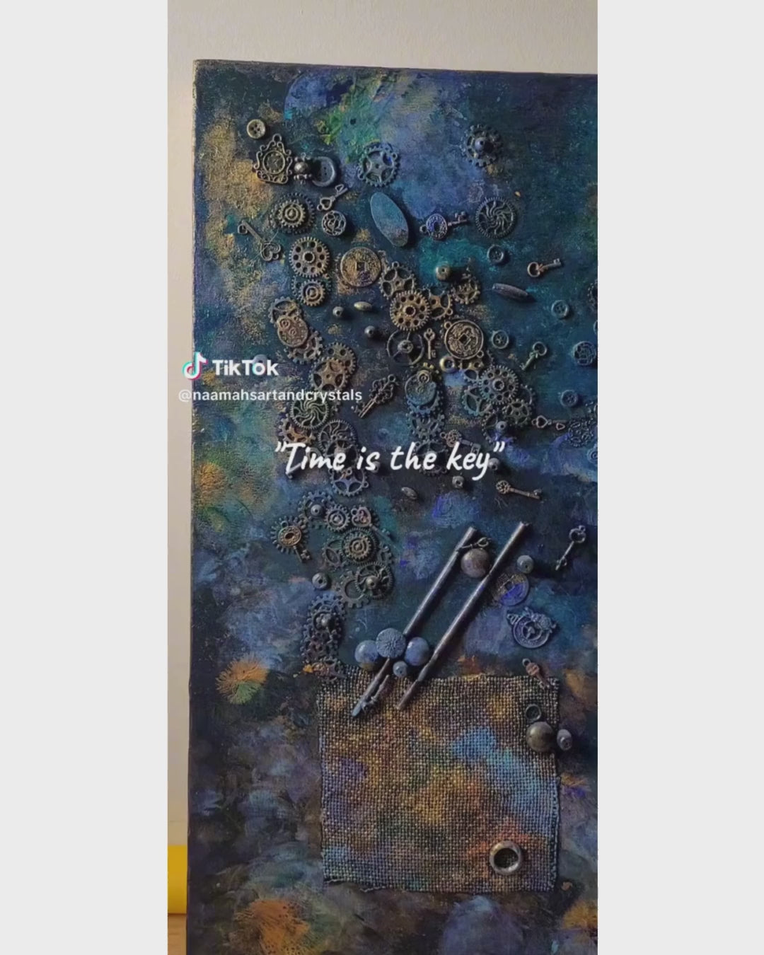 Time is the Key - Abstract acrylic mixed media on stretched canvas