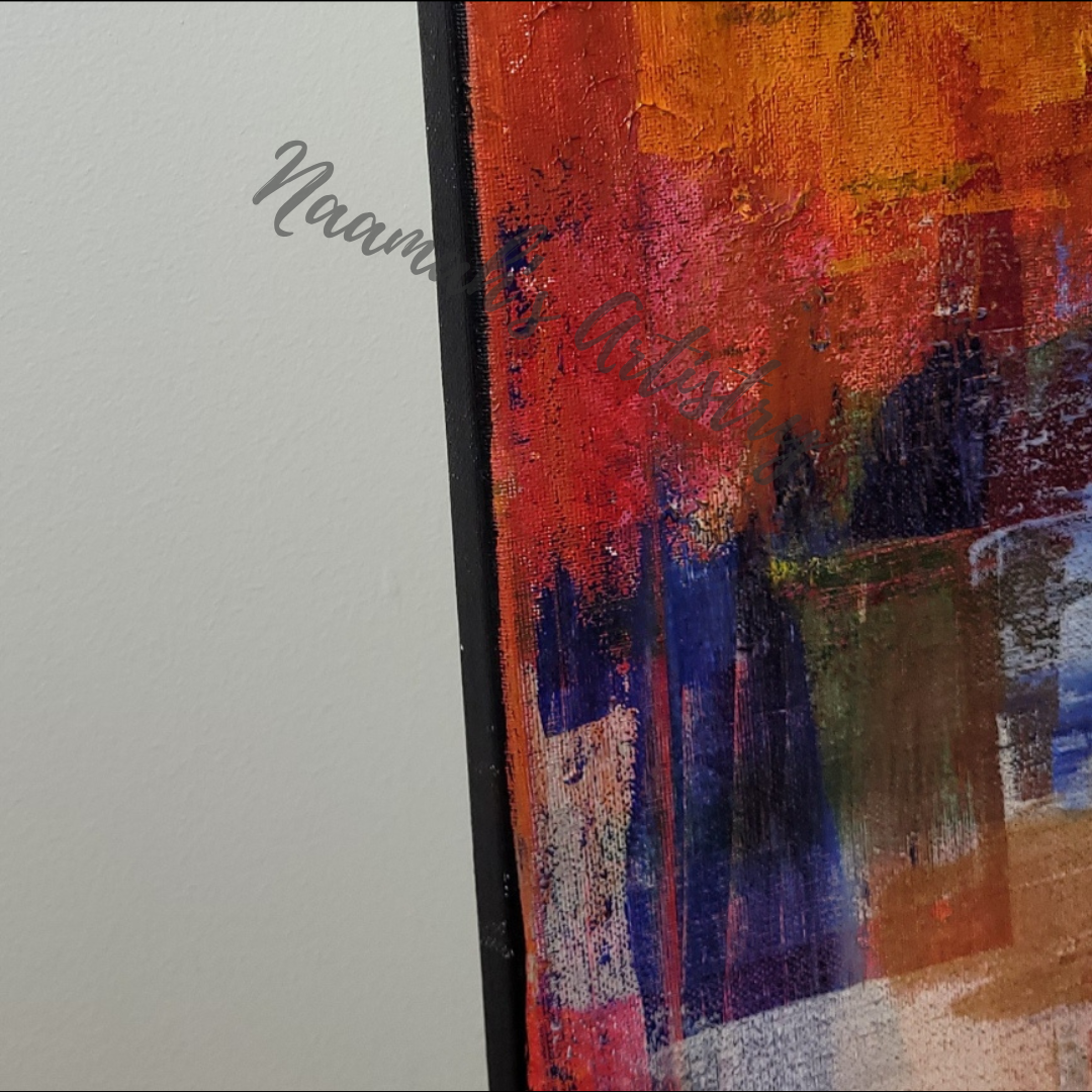 Retro TV Lights - abstract acrylic art on stretched canvas